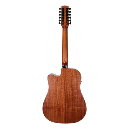 Timberidge Messenger Series 12-String Mahogany Acoustic-Electric Dreadnought Cutaway Guitar Natural Satin with Hard Case — view 2