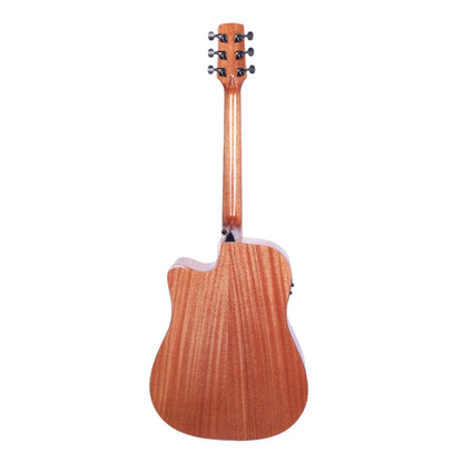 Timberidge Messenger Series Mahogany Solid Top Acoustic-Electric Dreadnought Cutaway Guitar Natural Gloss TRC-MMT-NGL — view 2