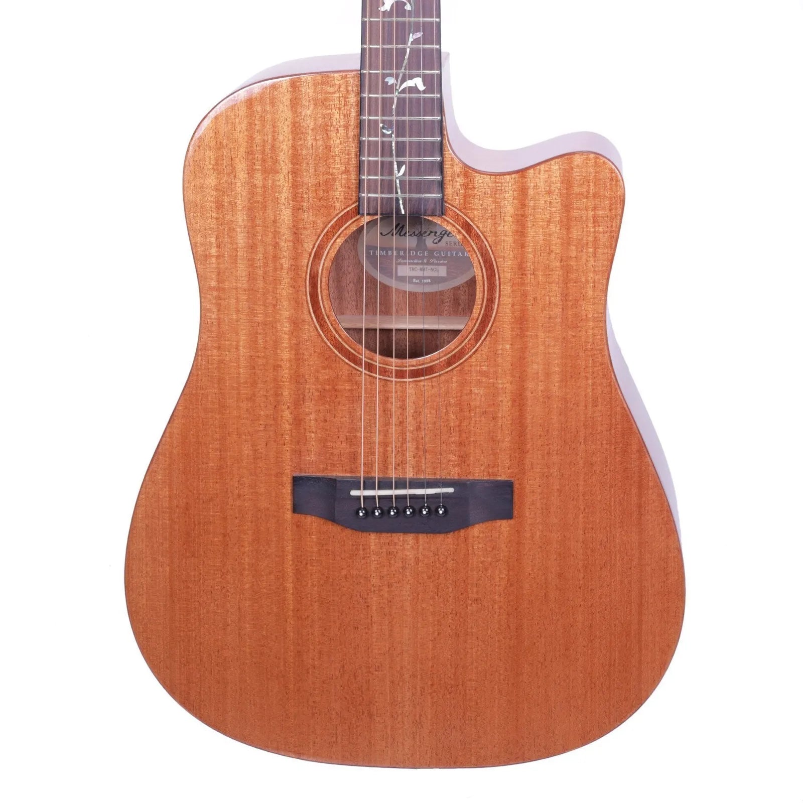 Timberidge Messenger Series Mahogany Solid Top Acoustic-Electric Dreadnought Cutaway Guitar Natural Gloss TRC-MMT-NGL — view 3