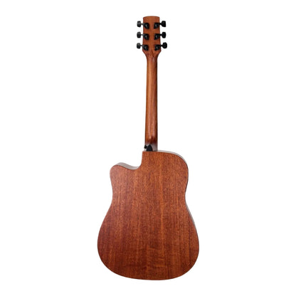 Timberidge TRC-MMX-NGL Messenger Series Mahogany Solid Top Acoustic Dreadnought Cutaway Guitar Natural Gloss — view 2