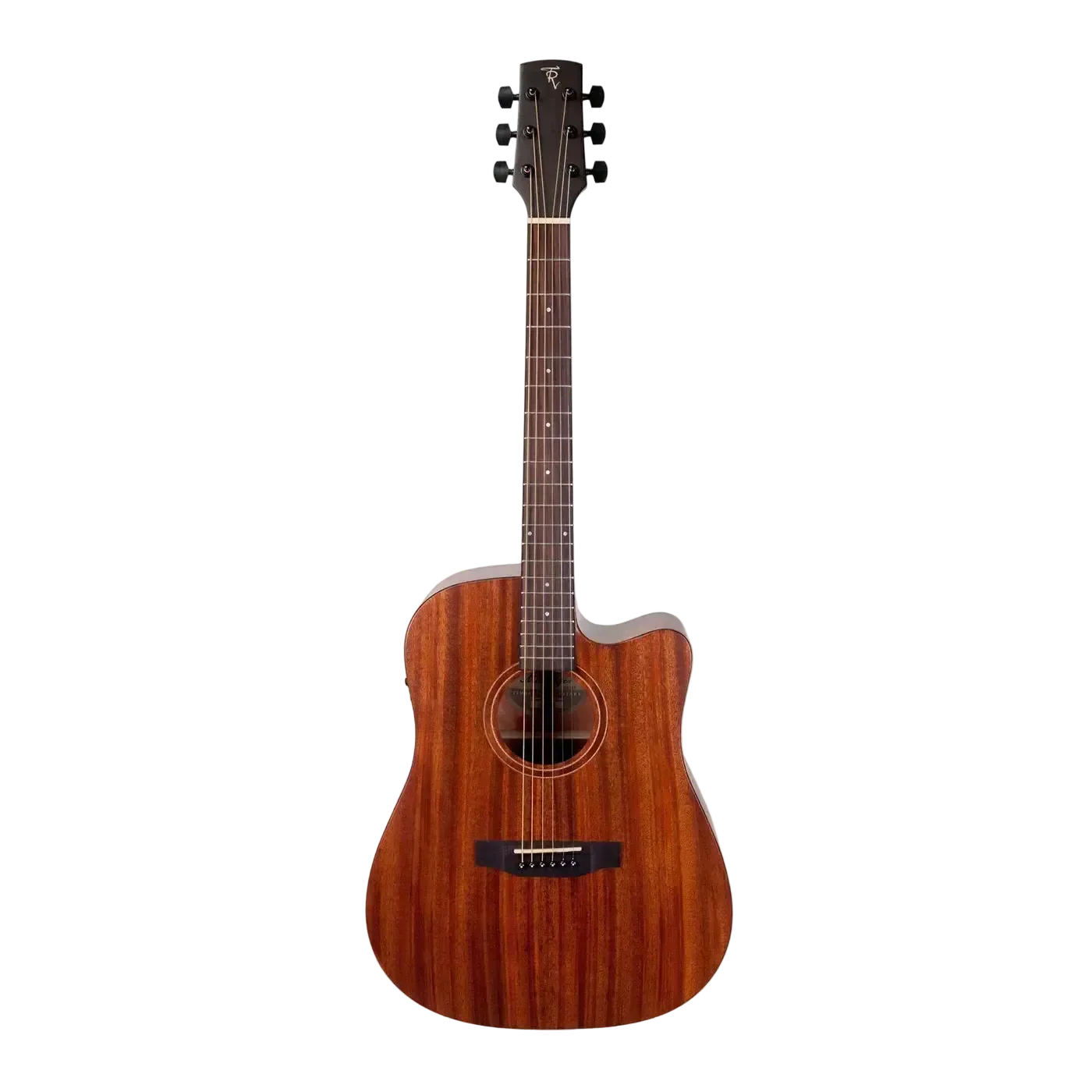 Timberidge Mahogany Solid Top Acoustic-Electric Dreadnought Cutaway Guitar with Hard Case (Natural Satin)