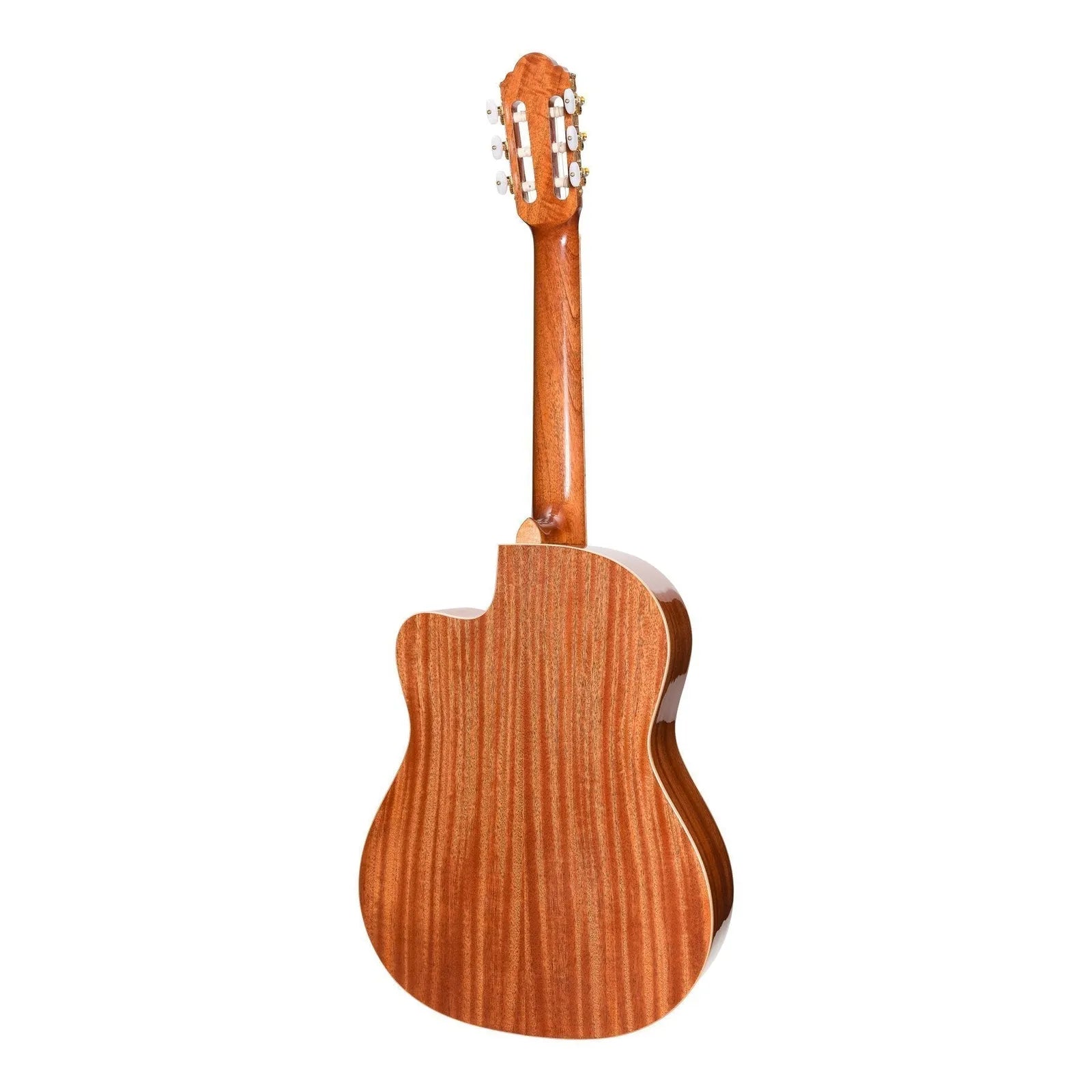 Timberidge TRCC-1-NGL Spruce Solid Top Acoustic-Electric Classical Cutaway Guitar with Hard Case, Natural Gloss — view 2