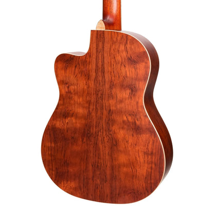 Timberidge TRCC-4-NST Cedar Solid Top Acoustic-Electric Classical Cutaway Guitar with Hard Case - Natural Satin — view 5