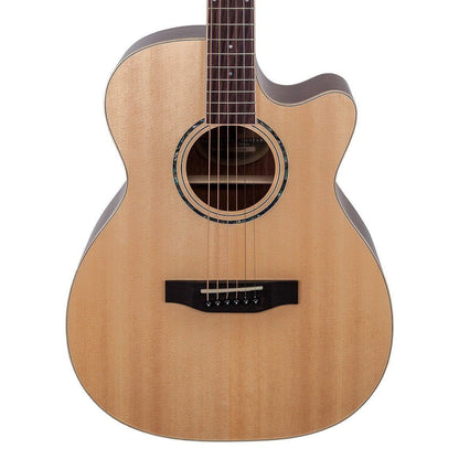 Timberidge 1 Series Spruce Solid Top Acoustic-Electric Small Body Cutaway Guitar Natural Gloss with Hard Case — view 3