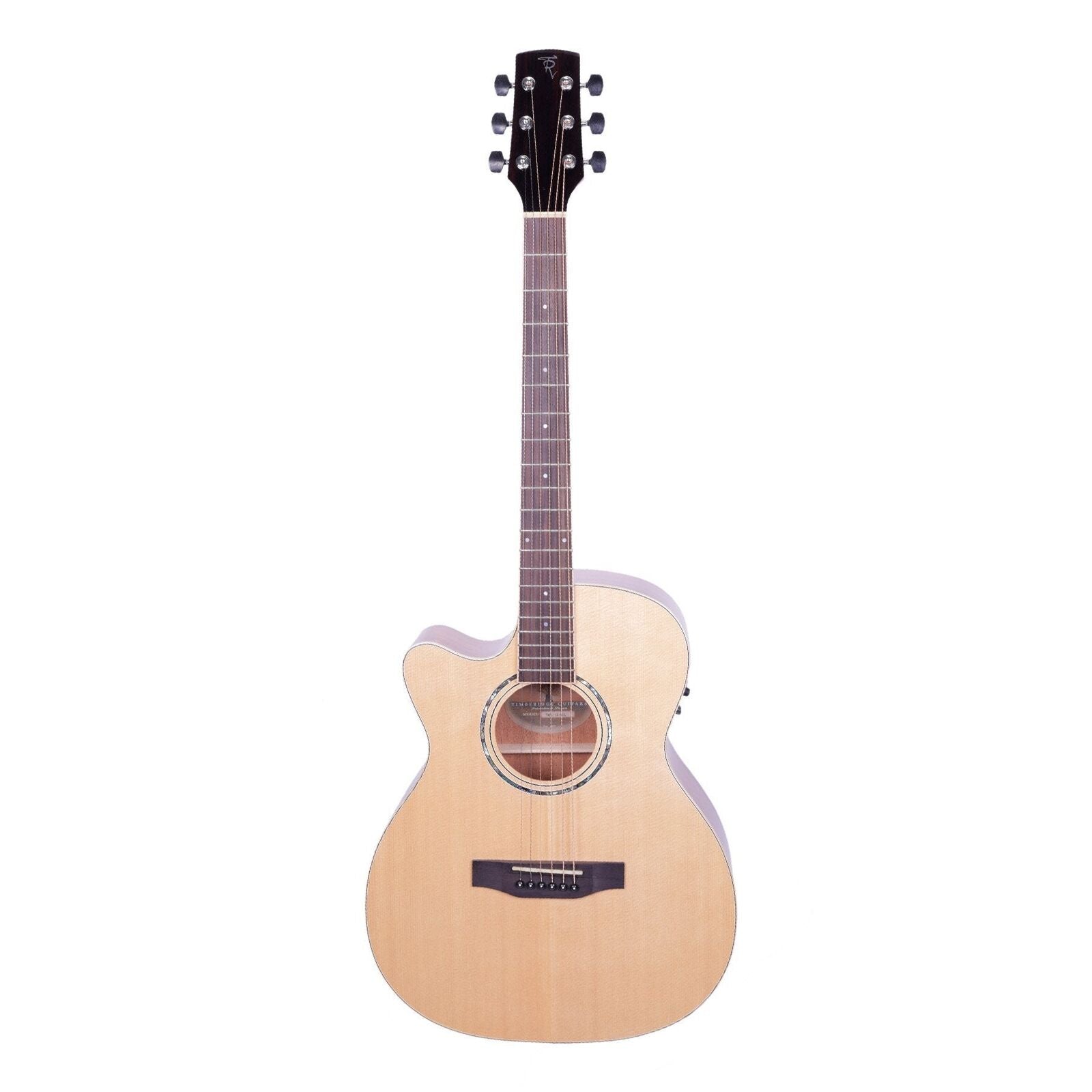 Timberidge TRFC-1L-NGL '1 Series' Left Handed Solid Top Acoustic-Electric Cutaway Guitar with Hard Case (Natural Gloss)