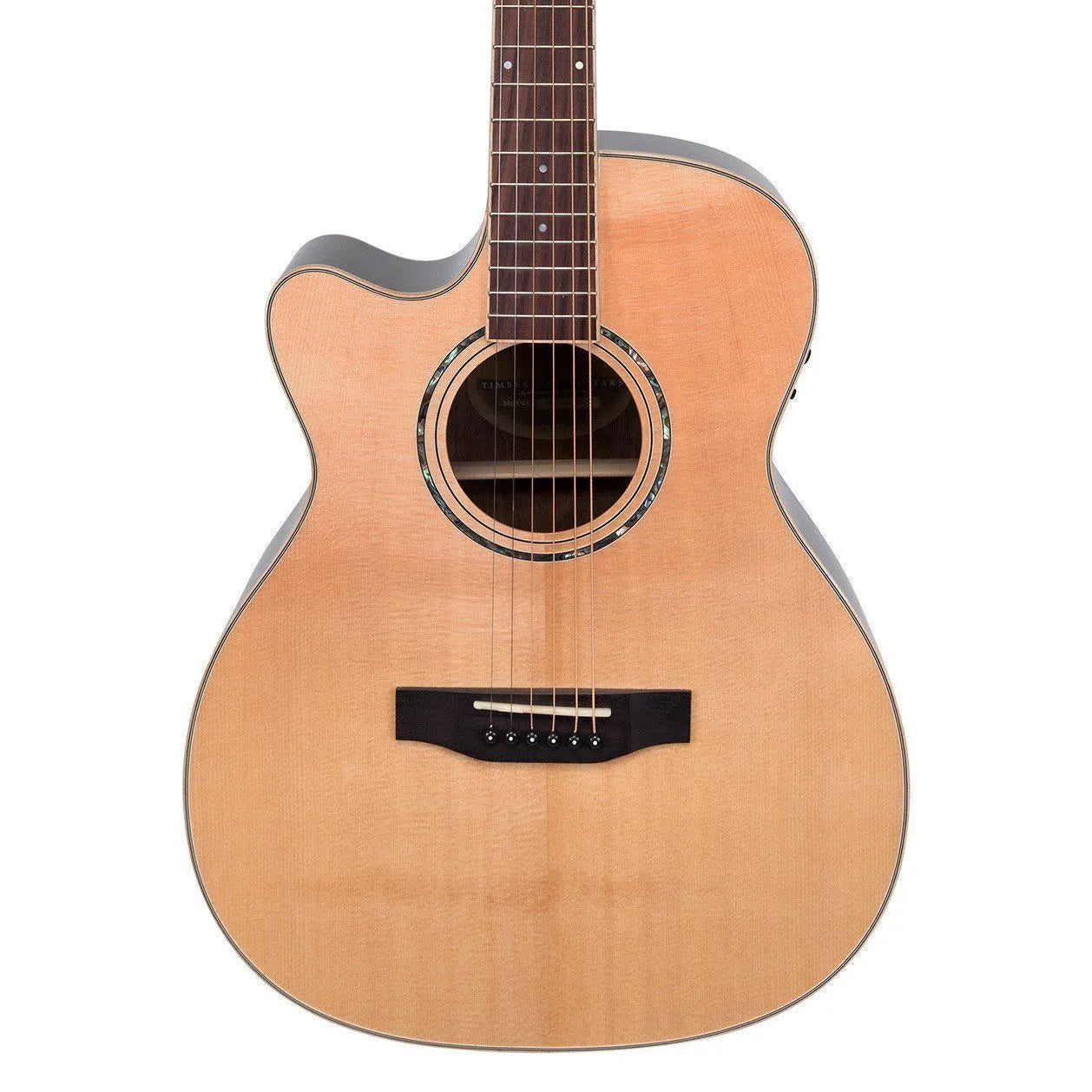 Timberidge TRFC-3L-NGL 3 Series Left Handed Spruce Solid Top Acoustic-Electric Small Body Cutaway Guitar Natural Gloss with Hard Case — view 3