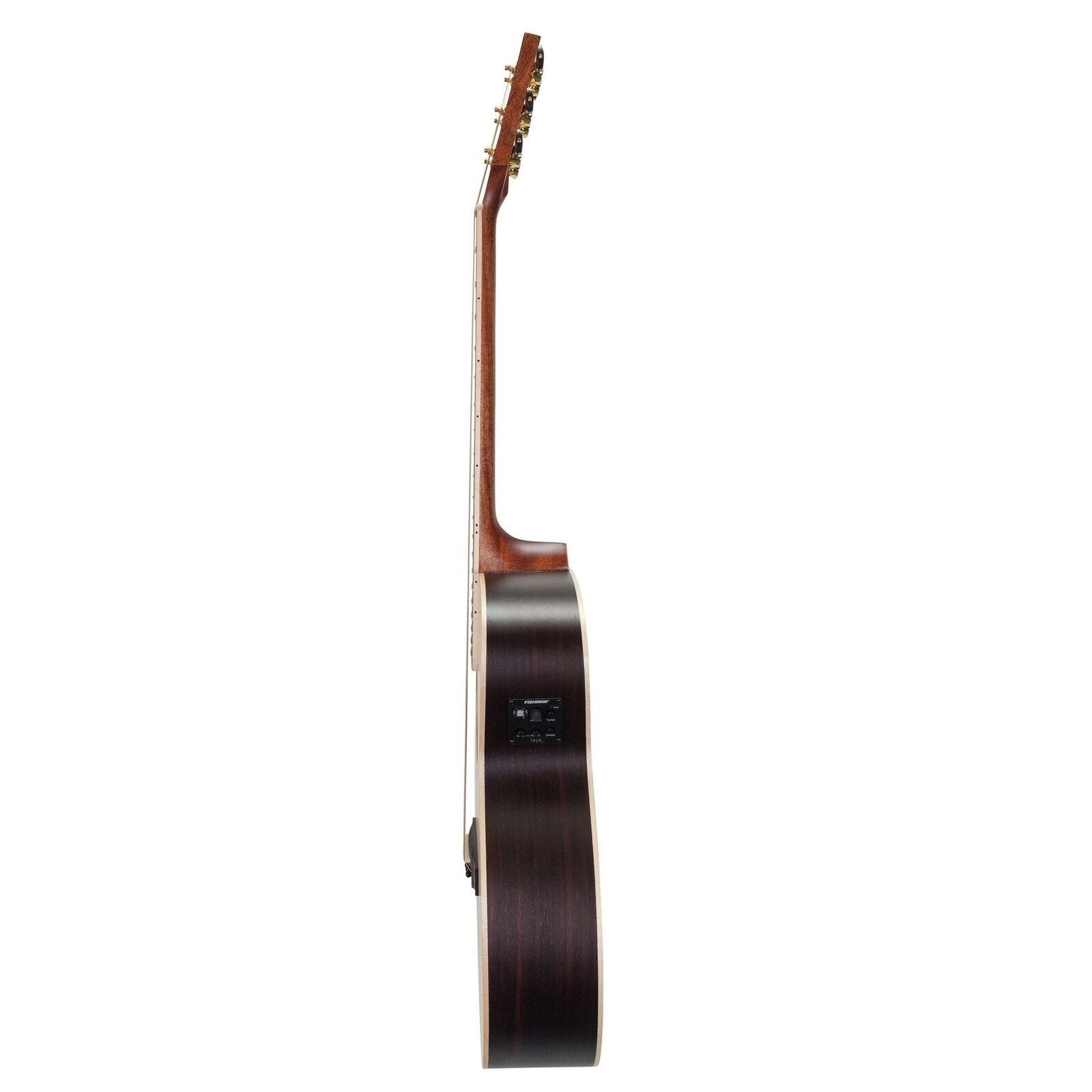 Timberidge TRFC-3TL-NST Left Handed Spruce Solid Top Acoustic-Electric Small Body Cutaway Guitar with Tree of Life Inlay Natural Satin — view 4