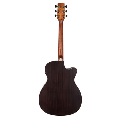 Timberidge TRFC-3TL-NST Left Handed Spruce Solid Top Acoustic-Electric Small Body Cutaway Guitar with Tree of Life Inlay Natural Satin — view 2