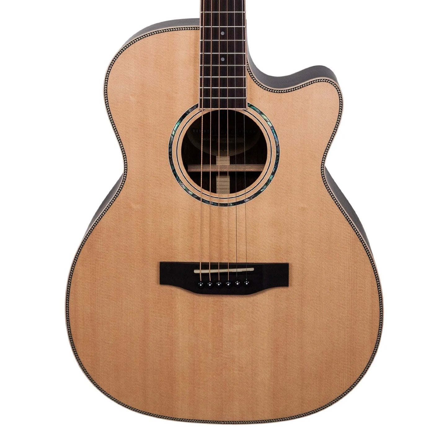 Timberidge TRFC-9-NST '9 Series' Spruce Solid Top Rosewood Acoustic-Electric Small Body Cutaway Guitar Natural Satin with Hard Case — view 3