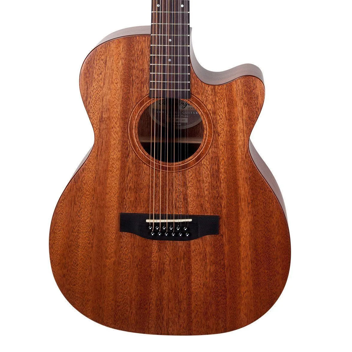 Timberidge Messenger Series 12-String Mahogany Solid Top Acoustic-Electric Guitar - Small Body Cutaway (Natural Satin) — view 4