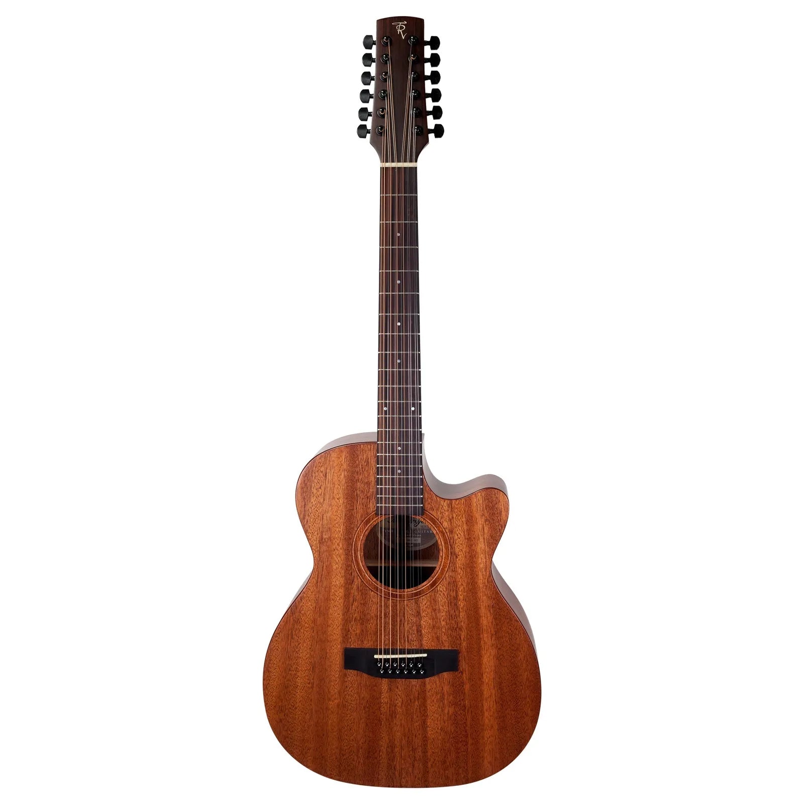 Timberidge Messenger Series 12-String Mahogany Solid Top Acoustic-Electric Guitar - Small Body Cutaway (Natural Satin)
