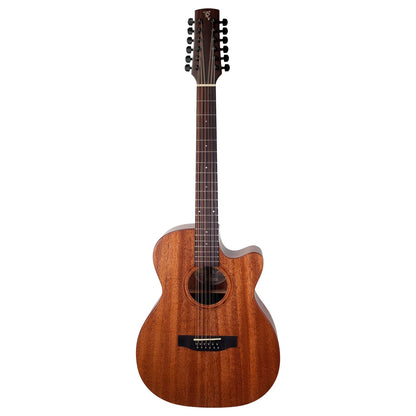 Timberidge Messenger Series 12-String Mahogany Solid Top Acoustic-Electric Guitar - Small Body Cutaway (Natural Satin)