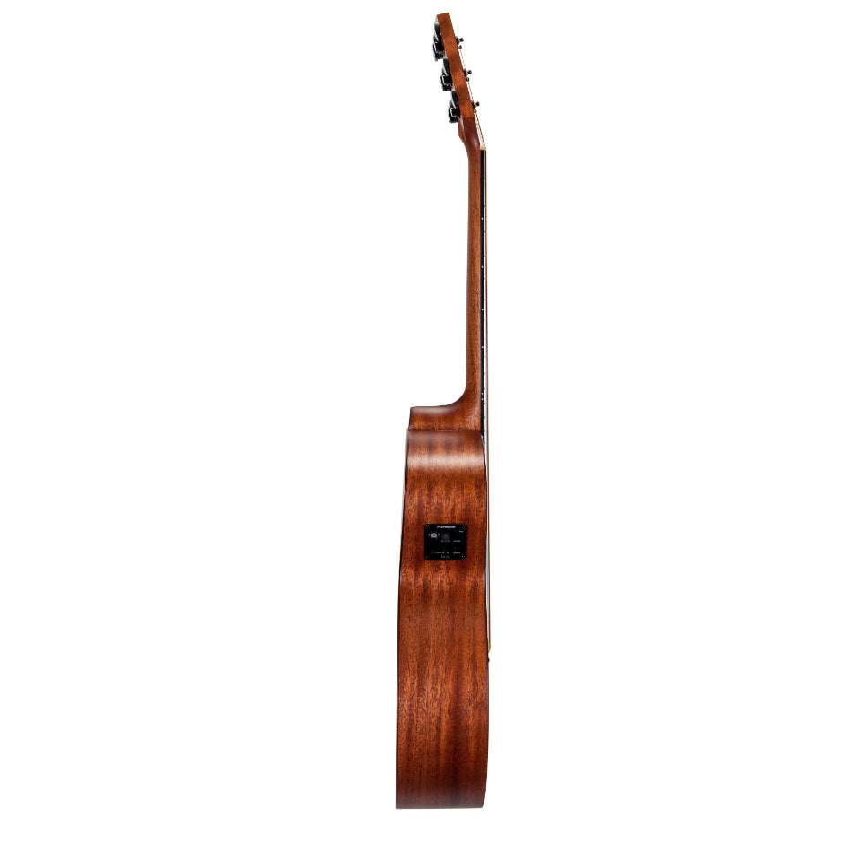 Timberidge Messenger Series Mahogany Solid Top Acoustic-Electric Small Body Cutaway Guitar with Tree of Life Inlay Natural Gloss — view 5