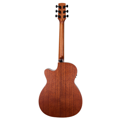 Timberidge Messenger Series Mahogany Solid Top Acoustic-Electric Small Body Cutaway Guitar with Tree of Life Inlay Natural Gloss — view 2