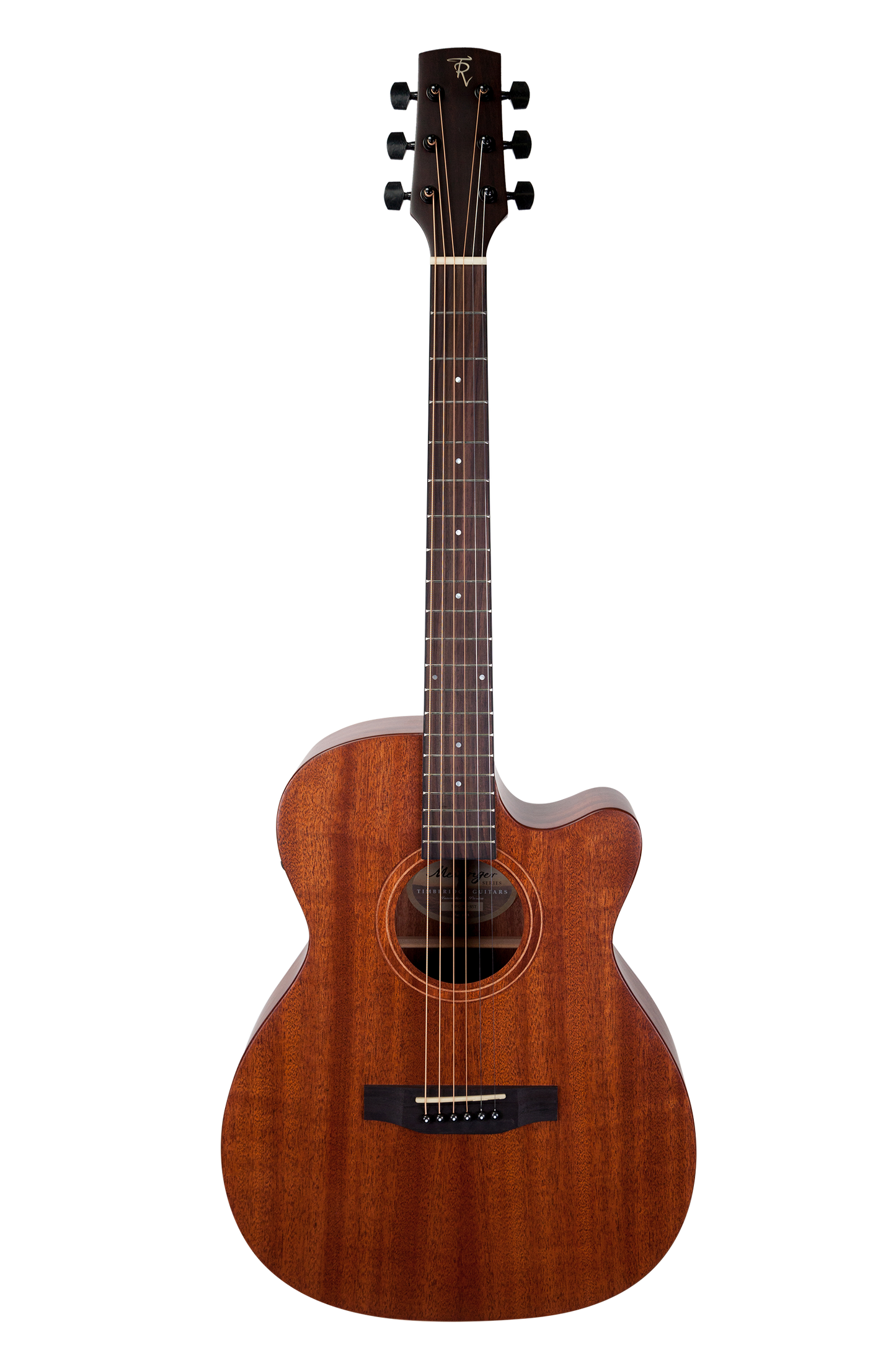 Timberidge TRFC-MMX-NST Mahogany Solid Top Acoustic Small Body Cutaway Guitar Natural Satin