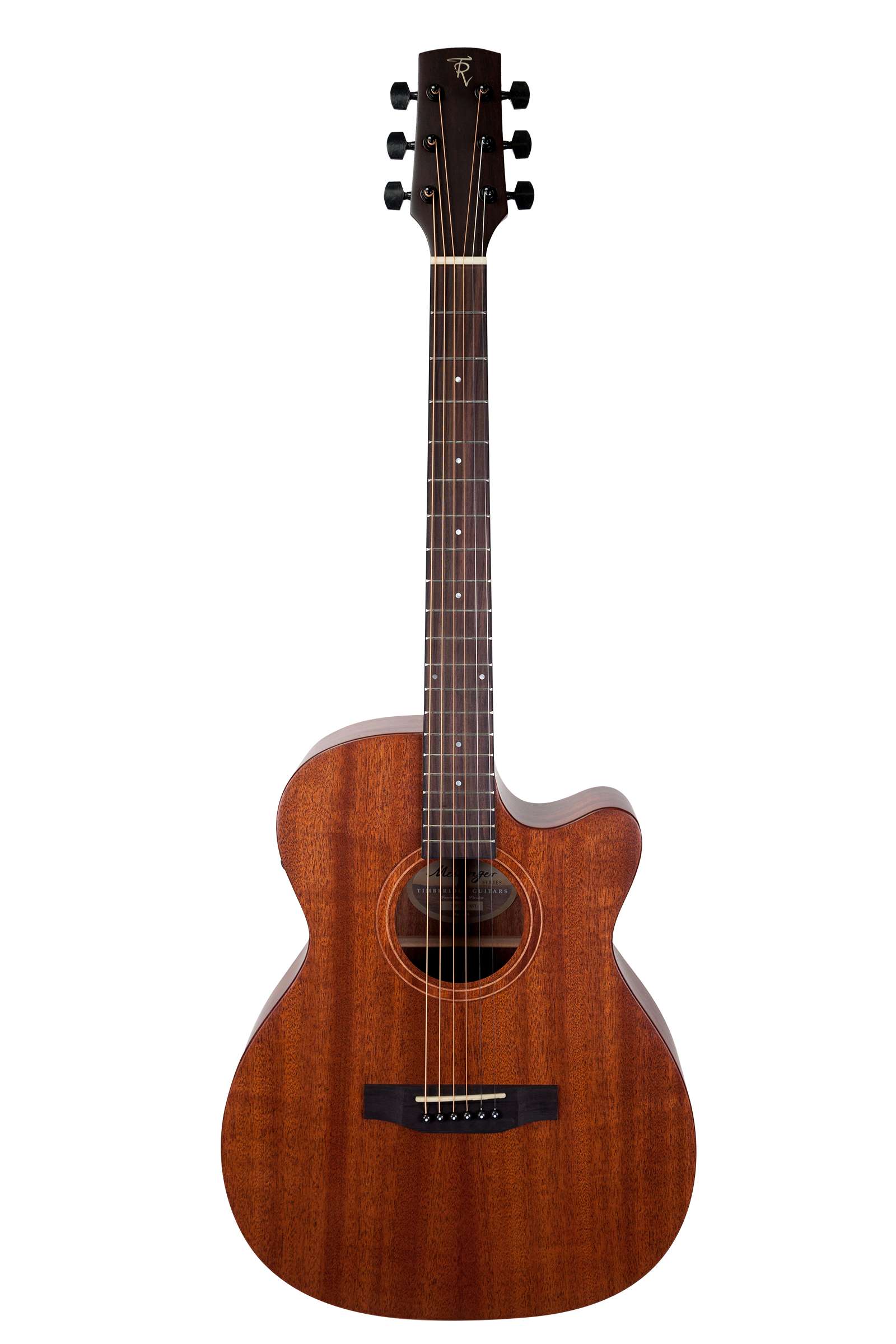 Timberidge TRFC-MMX-NST Mahogany Solid Top Acoustic Small Body Cutaway Guitar Natural Satin