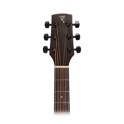 Timberidge Mahogany Solid Top Acoustic Electric Small Body Cutaway Guitar Natural Gloss with Brad Clark Pickup System and Hard Case — view 4