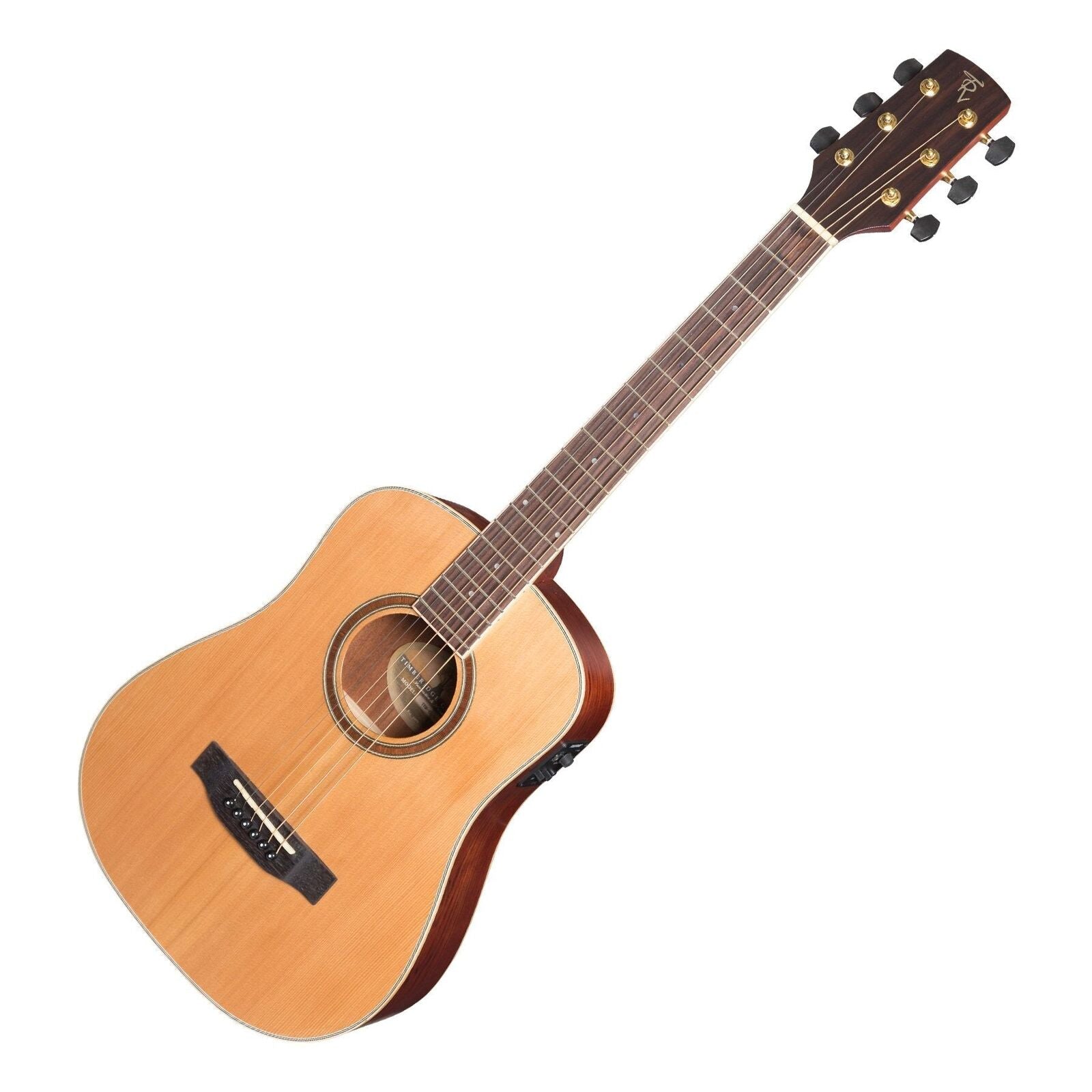 Timberidge 4 Series Left Handed Cedar Solid Top Acoustic-Electric Mini Guitar with Hard Case - Natural Satin — view 3