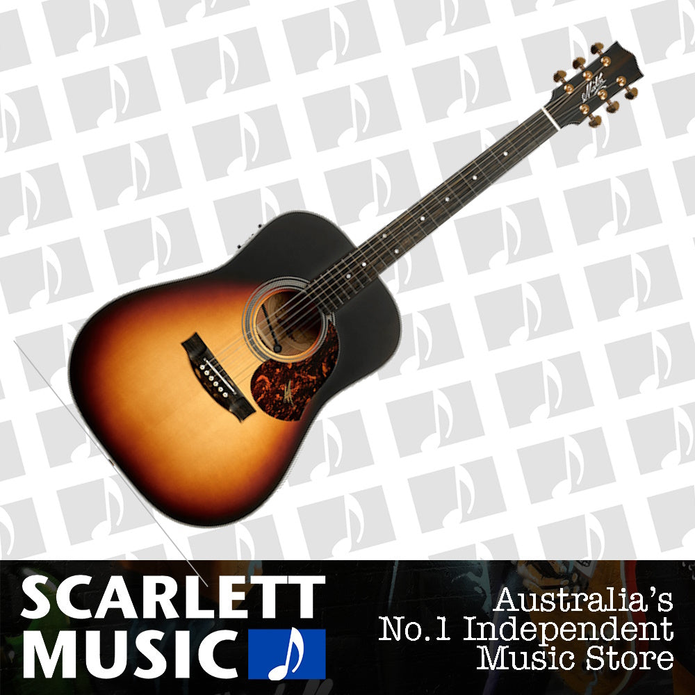 Maton Troubadour Dreadnought All Solid Acoustic Guitar Sunburst — view 2