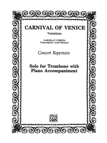 Carnival Of Venice Trombone Arr Koestner