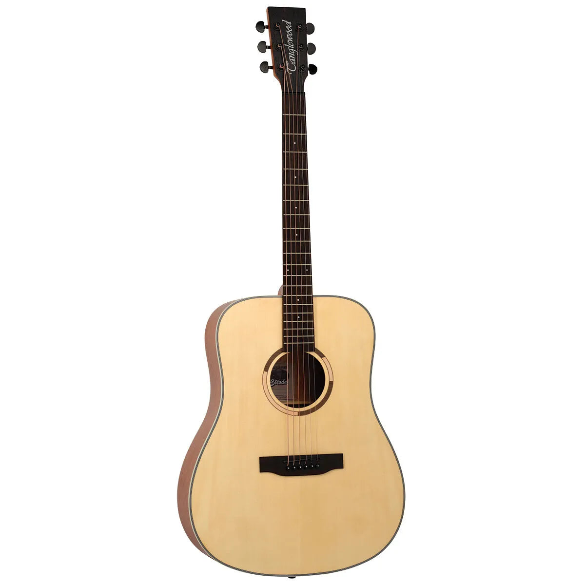 Tanglewood Strada Dreadnought Acoustic Guitar - Spruce/Mahogany, Ebony Amara Fingerboard, Open Pore Natural Satin Finish, Model TS5 — view 2
