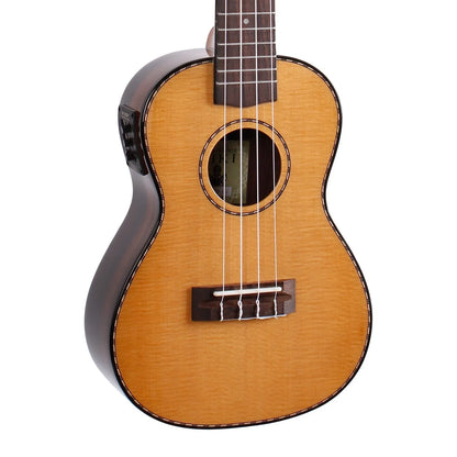 Tiki TSC-22P-NGL '22 Series' Concert Ukulele with Solid Engelmann Spruce Top and Hard Case (Natural Gloss) — view 4