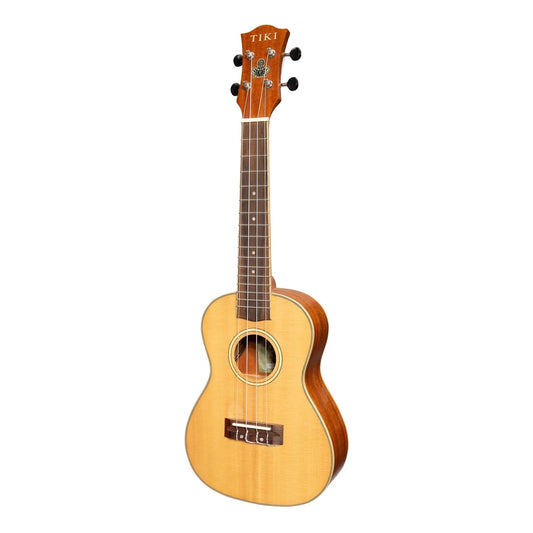 Tiki 6 Series Spruce Solid Top Electric Concert Ukulele with Hard Case Natural Satin TSC-6P-NST
