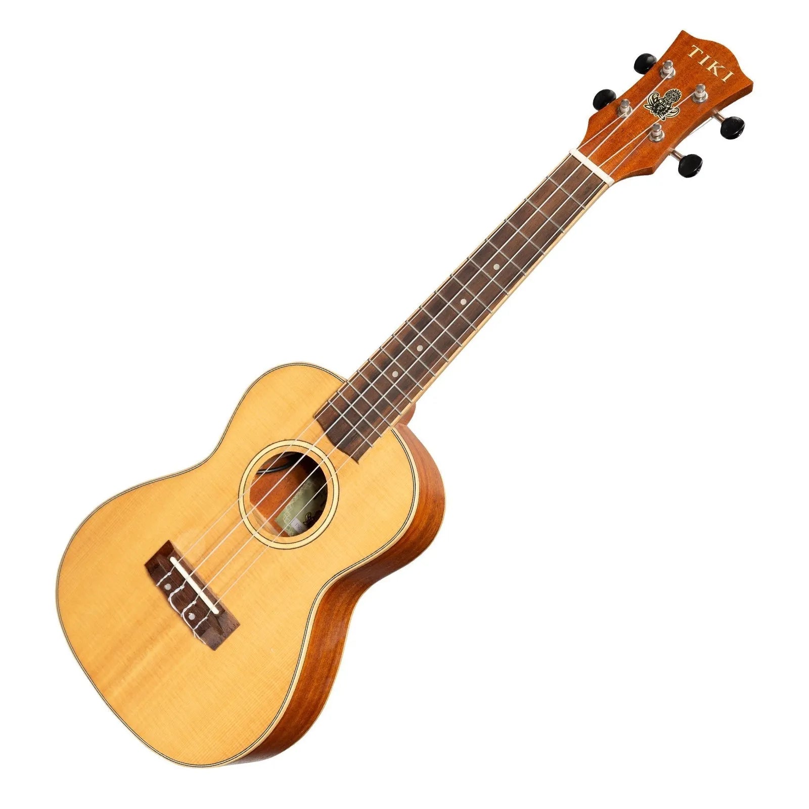 Tiki 6 Series Spruce Solid Top Electric Concert Ukulele with Hard Case Natural Satin TSC-6P-NST — view 3