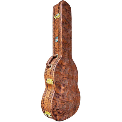 Torque Wooden Archtop SG-Style Electric Guitar Case Brown Crocodile Finish — view 8