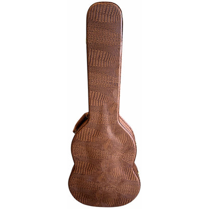Torque Wooden Archtop SG-Style Electric Guitar Case Brown Crocodile Finish — view 3