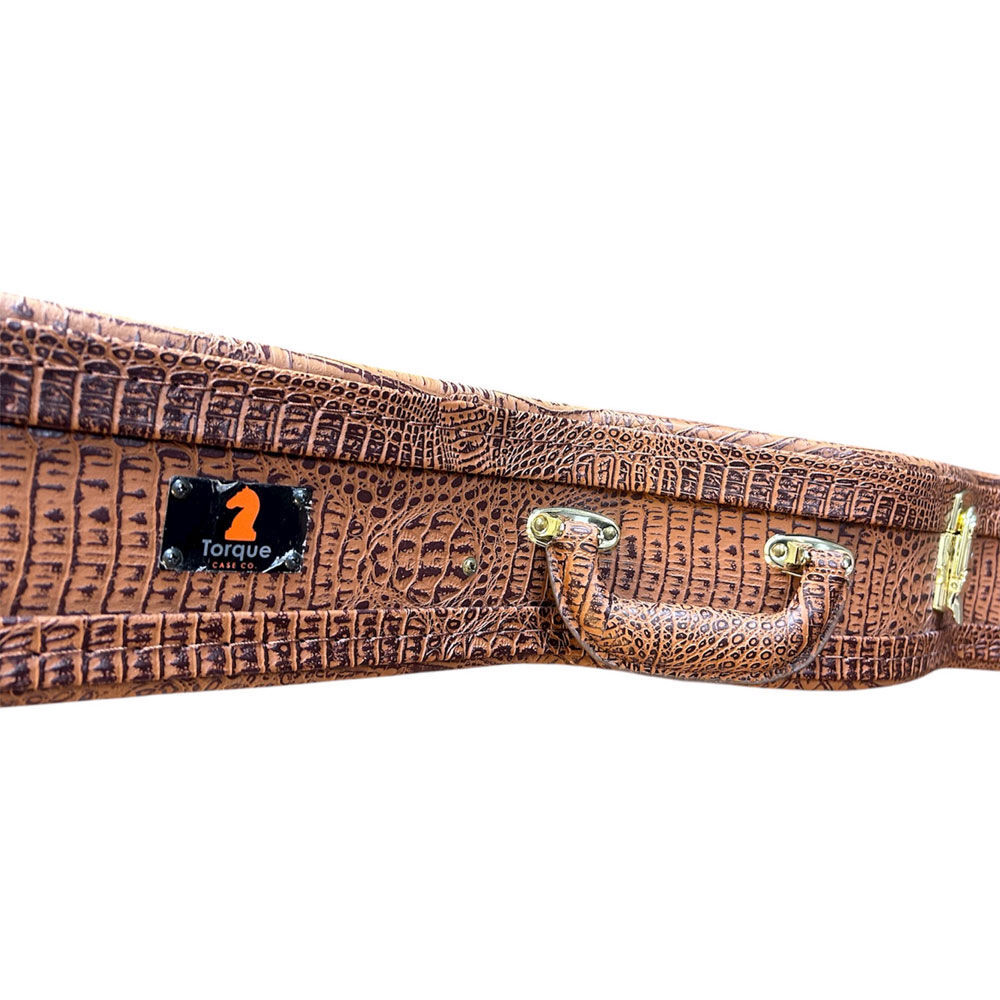 Torque Wooden Archtop SG-Style Electric Guitar Case Brown Crocodile Finish — view 4