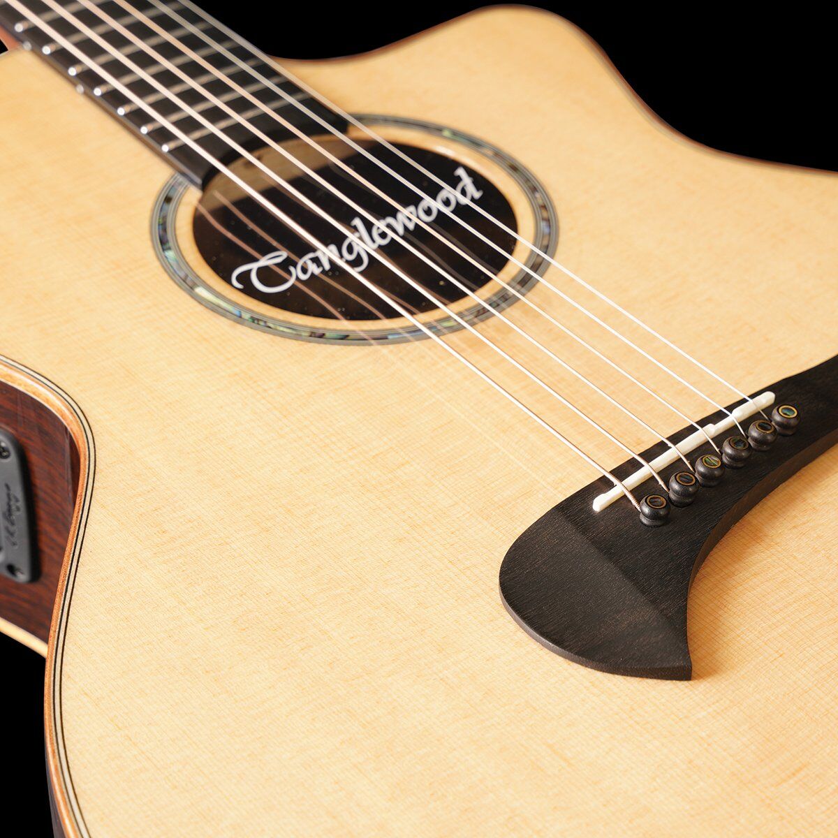 Tanglewood TSR2C MasterDesign Grand Auditorium Acoustic Guitar with Solid Sitka Spruce Top and ABS Case — view 7
