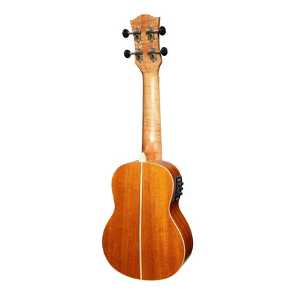 Tiki TSS-6P-NST Spruce Solid Top Electric Soprano Ukulele with Hard Case Natural Satin — view 2