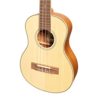 Tiki 6 Series Spruce Solid Top Tenor Ukulele with Hard Case Natural Satin TST-6-NST — view 4