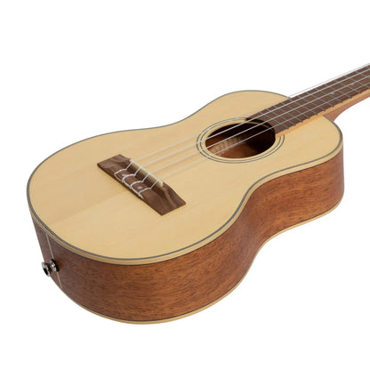Tiki 6 Series Spruce Solid Top Tenor Ukulele with Hard Case Natural Satin TST-6-NST — view 6