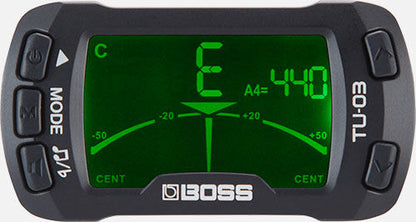 BOSS TU-03 Clip-On Tuner & Metronome - Compact Chromatic Tuner with Metronome for String Instruments