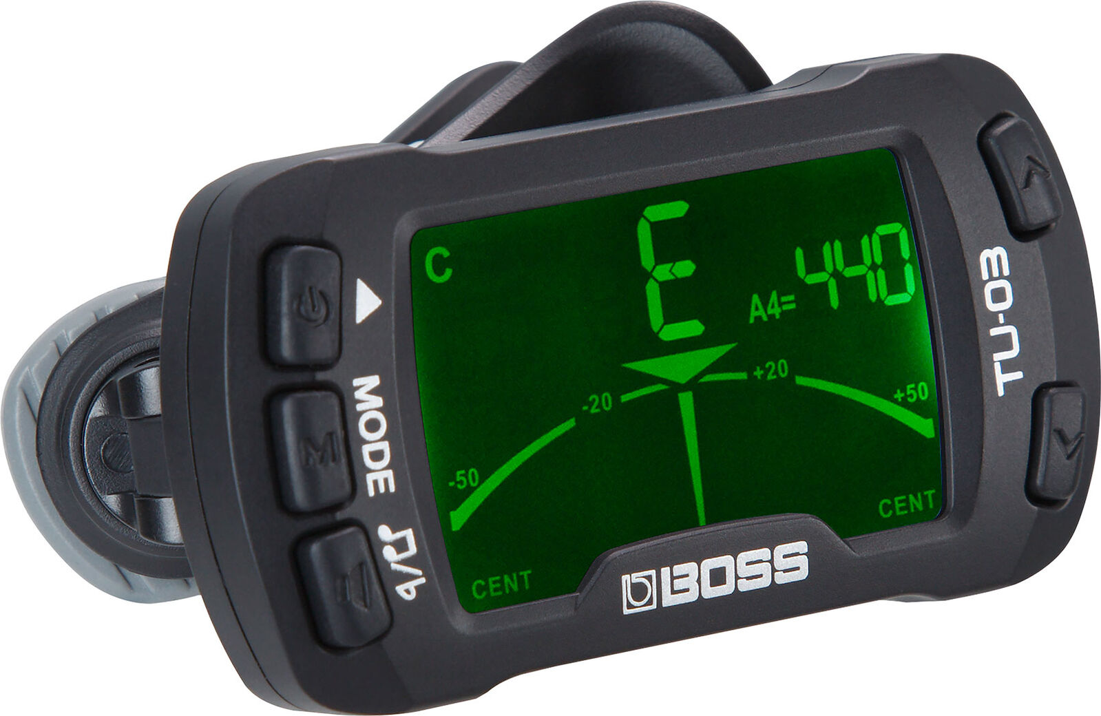 BOSS TU-03 Clip-On Tuner & Metronome - Compact Chromatic Tuner with Metronome for String Instruments — view 4