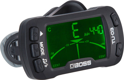 BOSS TU-03 Clip-On Tuner & Metronome - Compact Chromatic Tuner with Metronome for String Instruments — view 4