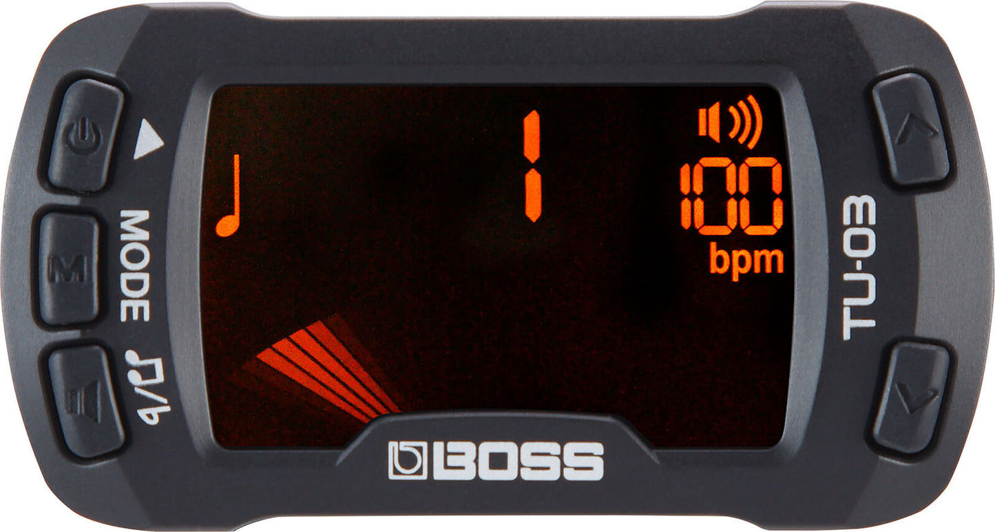 BOSS TU-03 Clip-On Tuner & Metronome - Compact Chromatic Tuner with Metronome for String Instruments — view 3