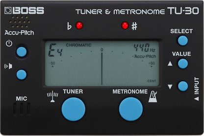 BOSS TU-30 Compact Tuner & Metronome - Accurate Pitch, Multiple Modes, Rhythm Patterns, Essential Tool for Musicians & Educators — view 2