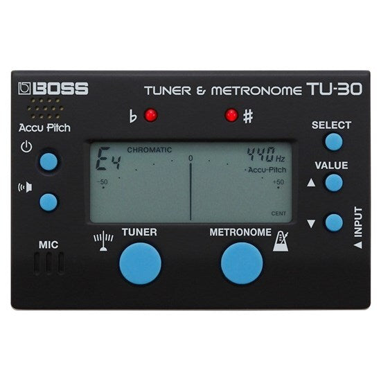 BOSS TU-30 Compact Tuner & Metronome - Accurate Pitch, Multiple Modes, Rhythm Patterns, Essential Tool for Musicians & Educators — view 7