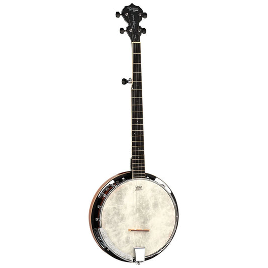 Tanglewood Union Series 5 String Banjo TUB5, Mahogany Resonator, Purple Heart Fingerboard, Remo Ambassador Head, Vintage Burst Gloss Finish