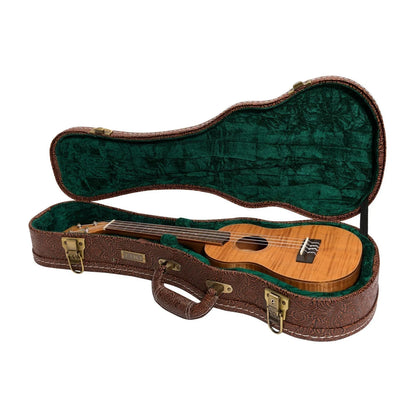 Tiki Deluxe Concert Ukulele Hard Case with Paisley Brown Vinyl Exterior — view 4