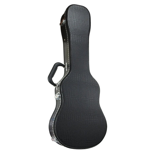 Tiki Deluxe Croc Soprano Ukulele Hard Case Black with Plush Interior and Storage Compartment