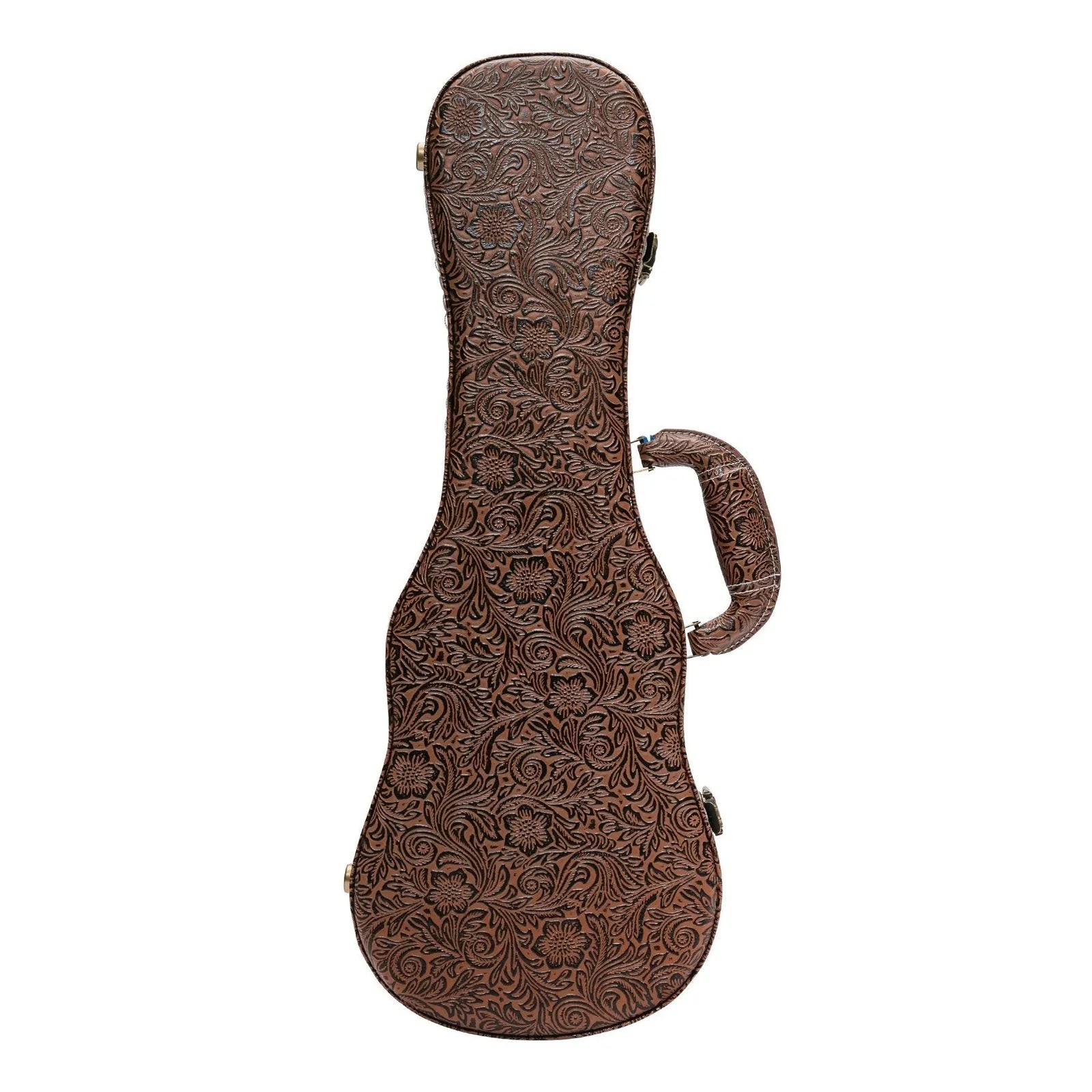 Tiki Deluxe Soprano Ukulele Hard Case - Paisley Brown, Padded Interior, Heavy Duty Plywood, Accessories Compartment, Lockable Latch — view 2