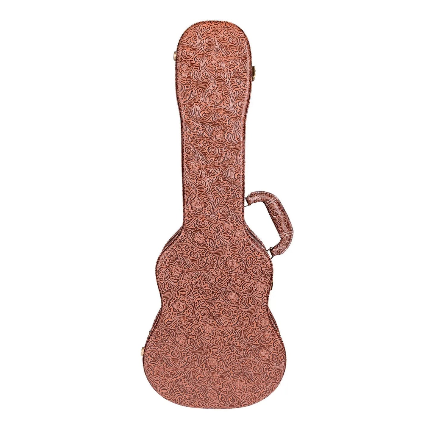 Tiki Deluxe Tenor Ukulele Hard Case - Paisley Brown with Emerald Green Interior — view 2