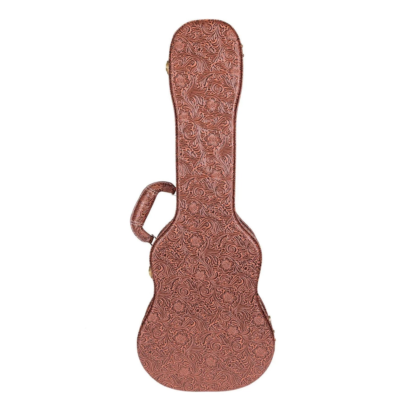 Tiki Deluxe Tenor Ukulele Hard Case - Paisley Brown with Emerald Green Interior