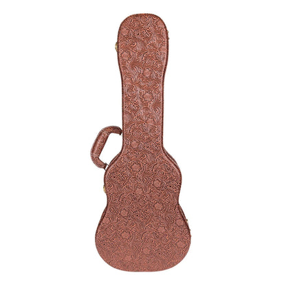 Tiki Deluxe Tenor Ukulele Hard Case - Paisley Brown with Emerald Green Interior