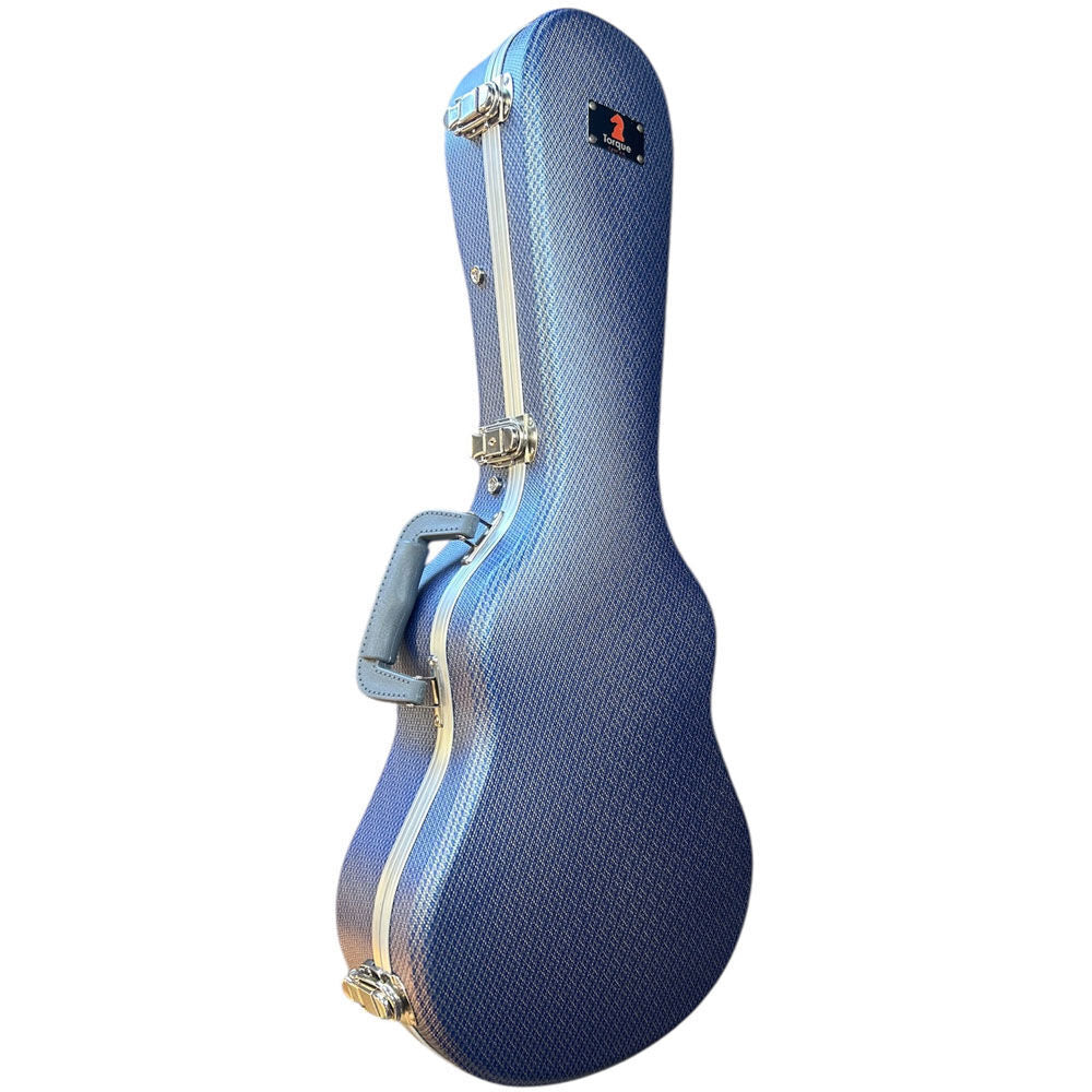 Torque ABS Concert Ukulele Case - Blue, Eco-Friendly, Molded, EPS Foam Interior, Accessory Storage, Lockable Latch, Durable, Lightweight, Portable