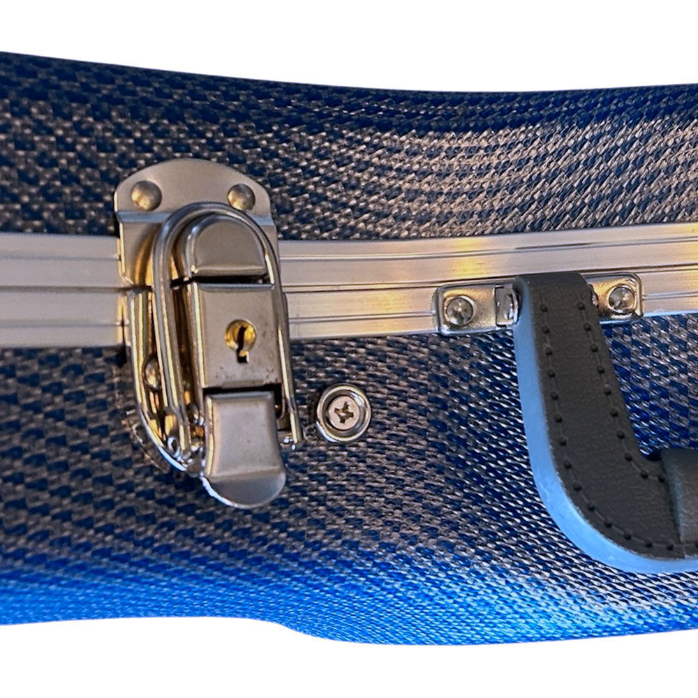Torque ABS Tenor Ukulele Case - Blue Finish, Eco-Friendly, Plush Lining, EPS Foam, Storage Compartment, Lockable Latch, Durable, 30" Length — view 4